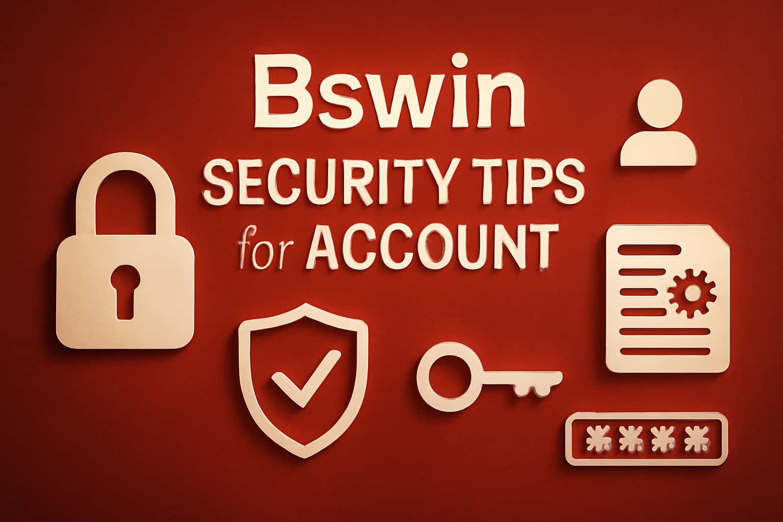 An informative scene demonstrating security tips for managing a Bswin account.