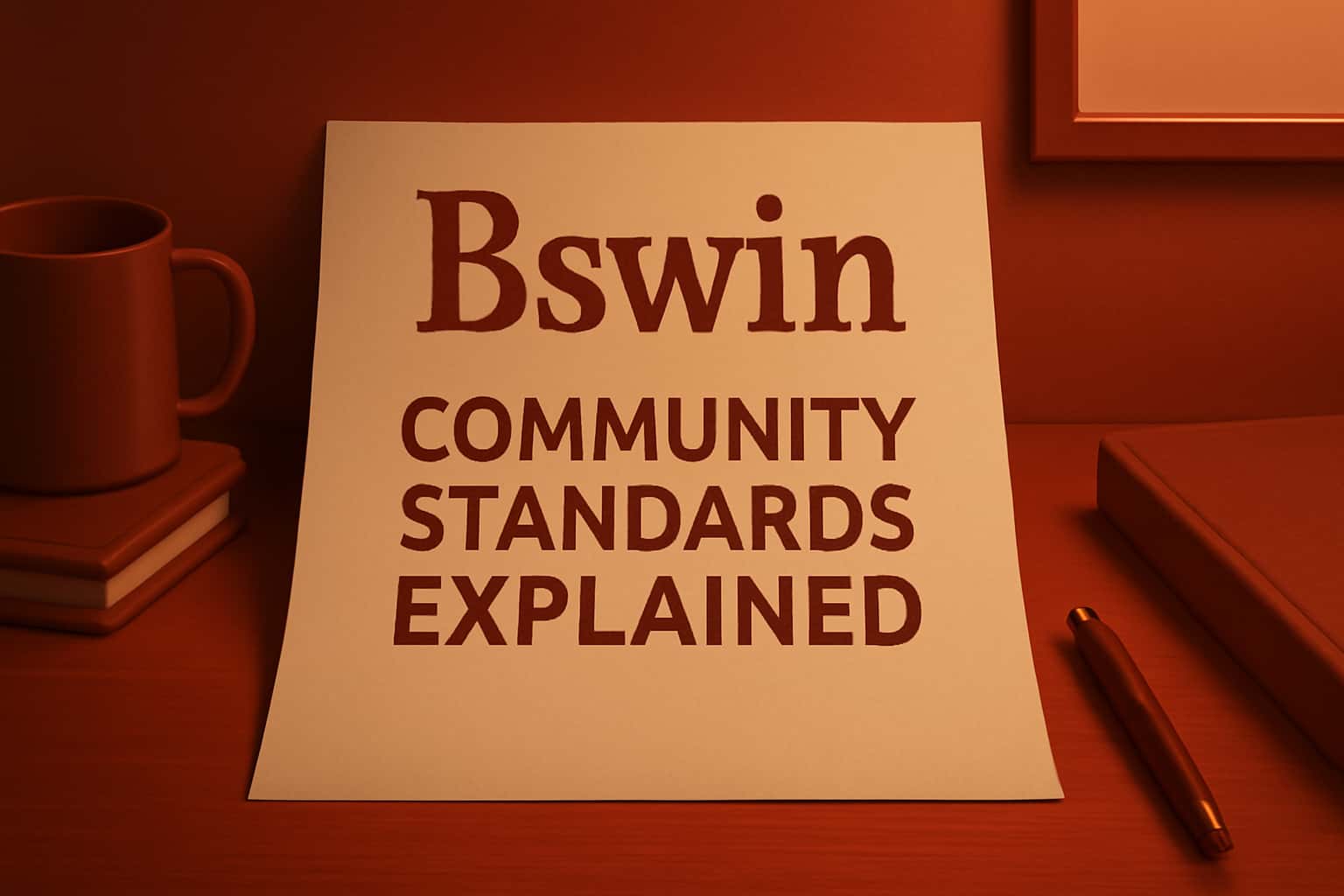 An informative scene depicting Bswin Community Standards with a professional design.