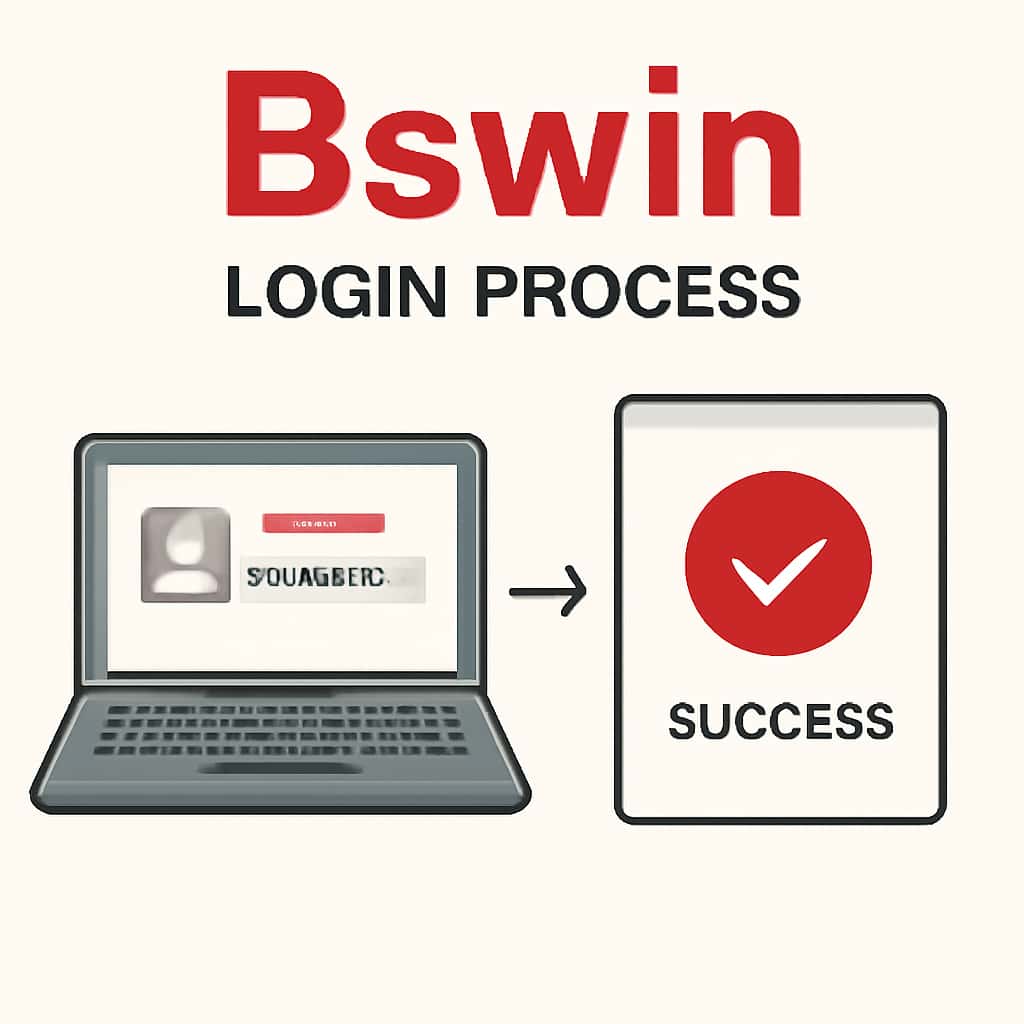Diagram outlining the steps for accessing the Bswin platform.