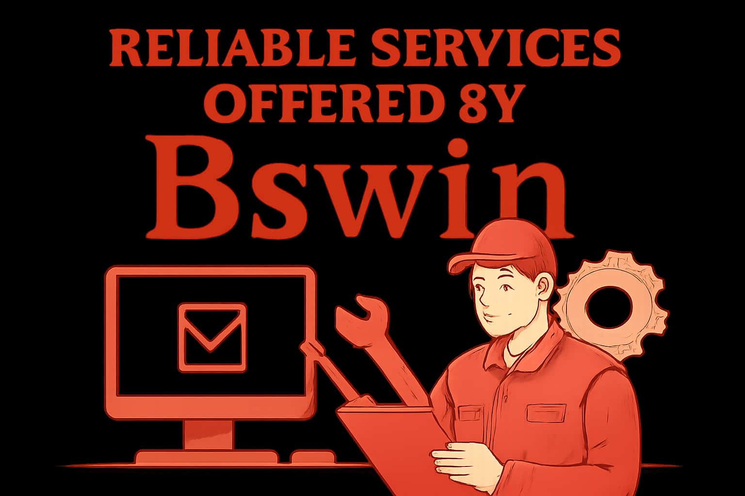 An informational graphic representing the reliable services provided by Bswin.