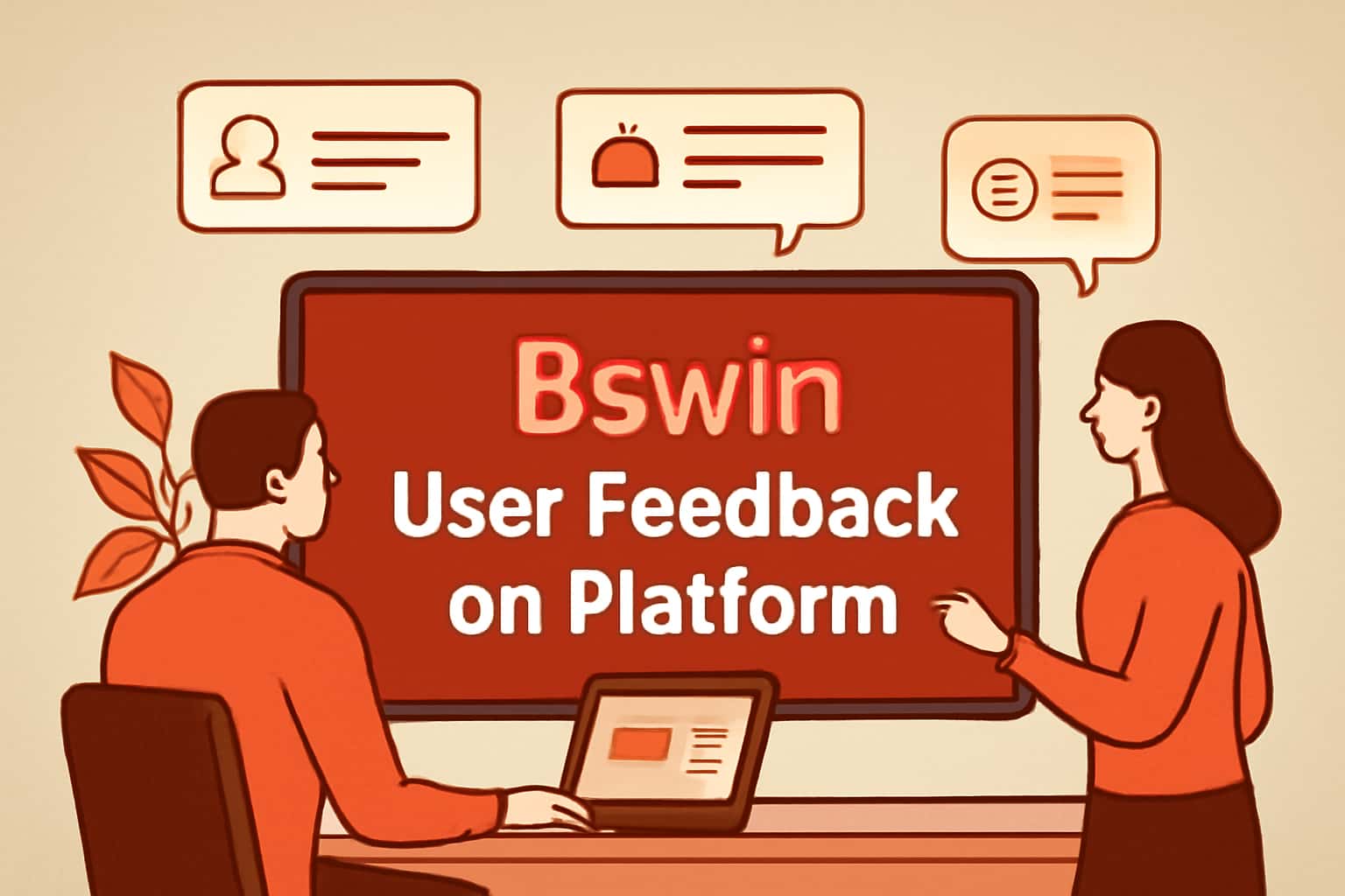 A futuristic visualization showcasing user feedback on the Bswin platform.