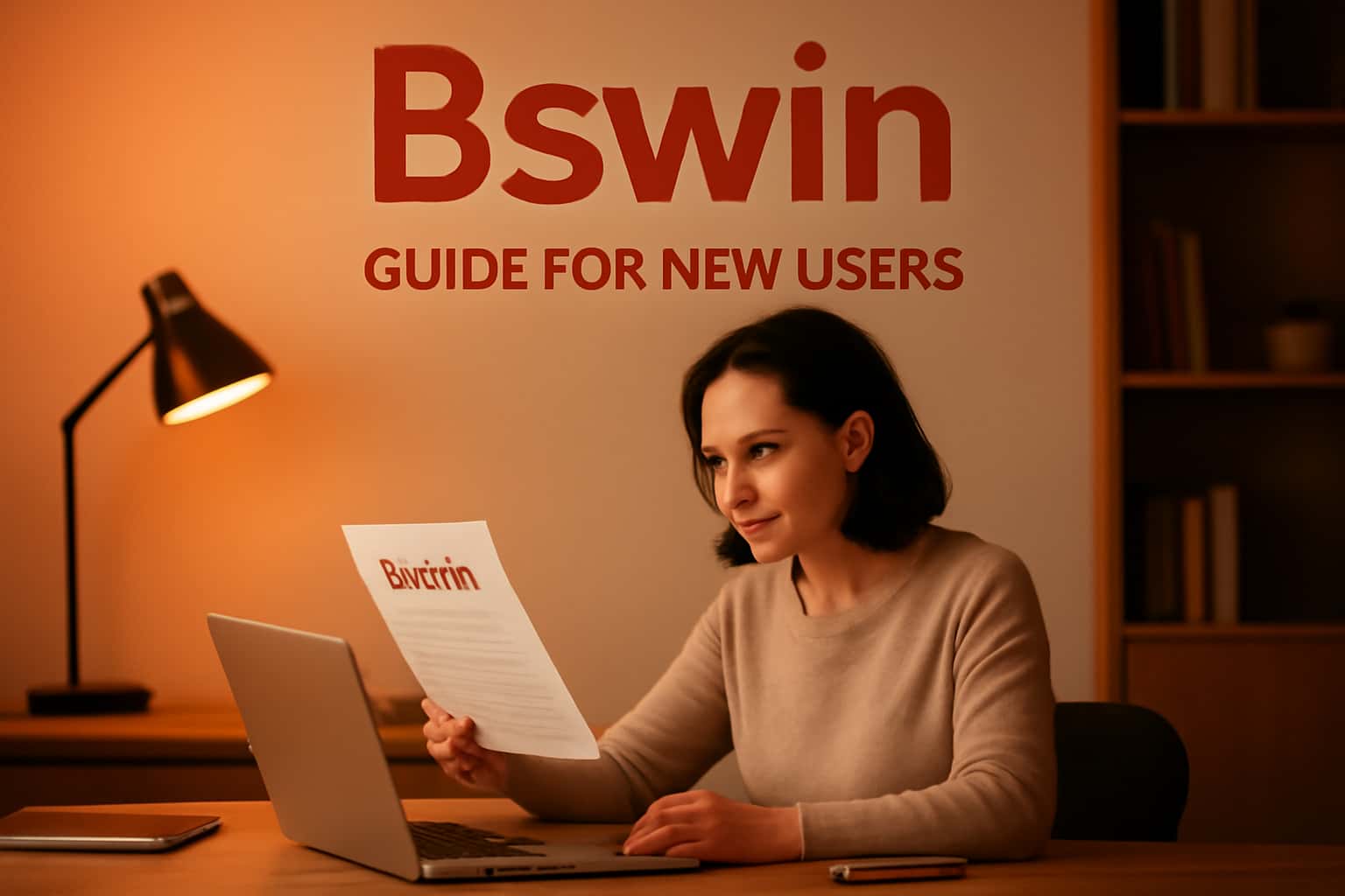 A stylish and informative representation of the Guide for New Bswin Users, showcasing the Bswin branding and design elements.