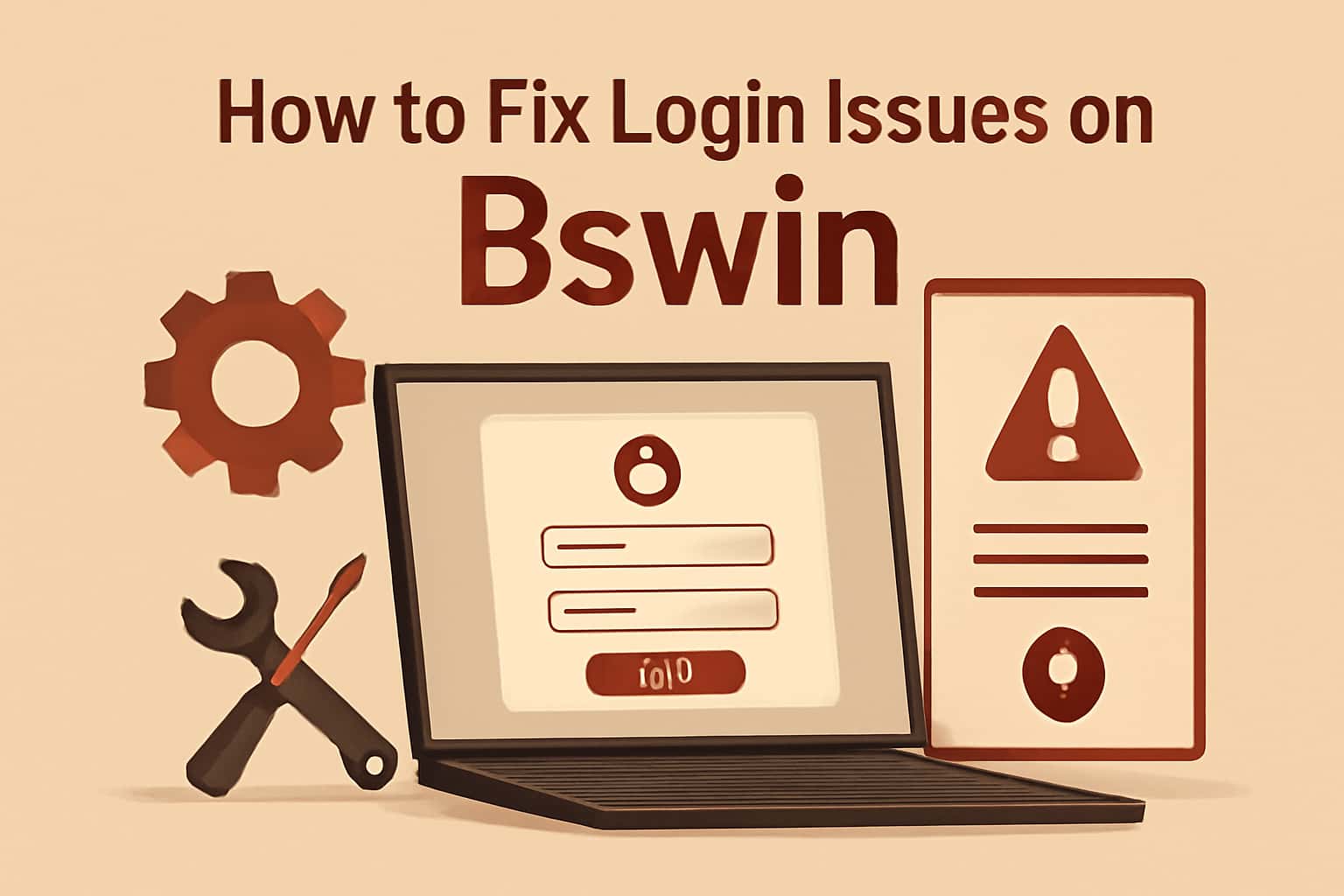 An informative visual representation on fixing login issues with Bswin, showcasing a user-friendly interface.